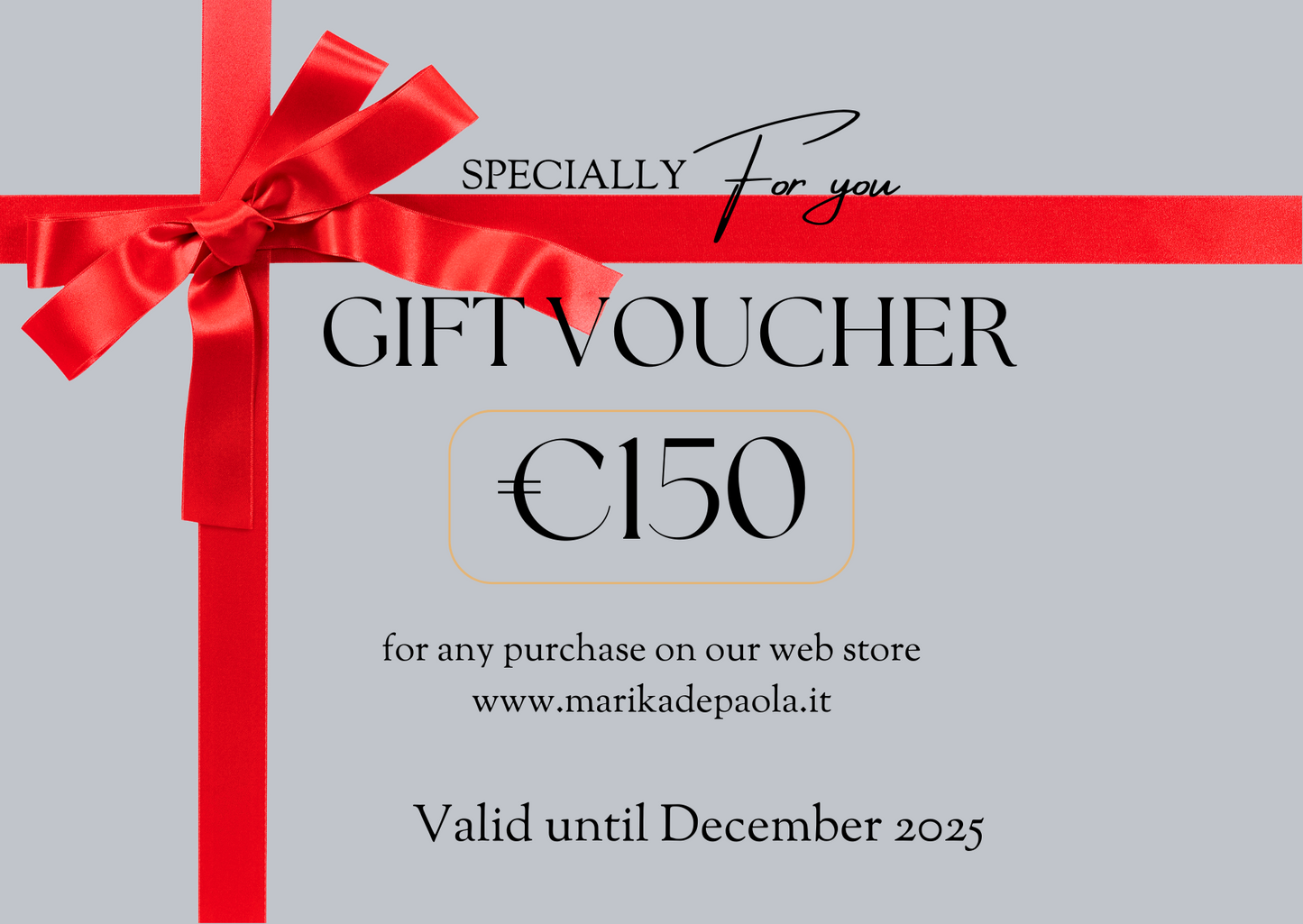 Gift Card Marika De Paola da 150 euro – buono regalo elegante per acquisti online