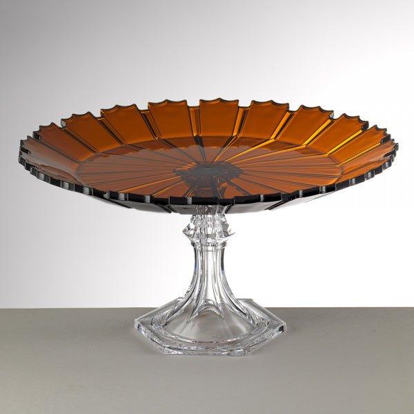 Alzata Ninfea Mario Luca Giusti in cristallo acrilico, centrotavola elegante per servire dolci e frutta con stile.
