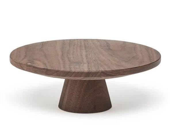 Alzata Dutch Deluxes in legno di noce, vista laterale