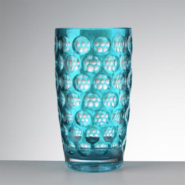tumbler Lente alto turchese Mario Luca Giusti in acrilico effetto vetro molato, design italiano elegante, disponibile in vari colori su marikadepaola.it