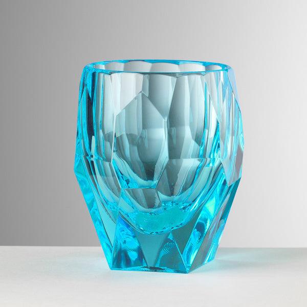 Tumbler Super Milly turchese Mario Luca Giusti in acrilico sfaccettato, bicchiere maxi elegante e resistente, disponibile in diversi colori