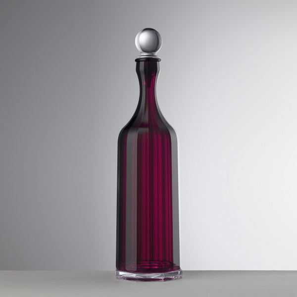 Bottiglia Bona in cristallo acrilico rosso ruby con tappo trasparente – Mario Luca Giusti