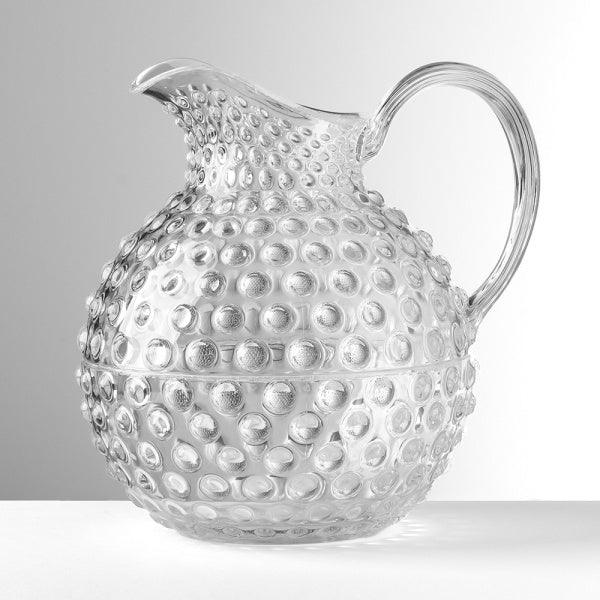 Brocca Sister Rosetta trasparente di Mario Luca Giusti in cristallo acrilico, design sfaccettato elegante, utilizzabile come brocca o vaso decorativo