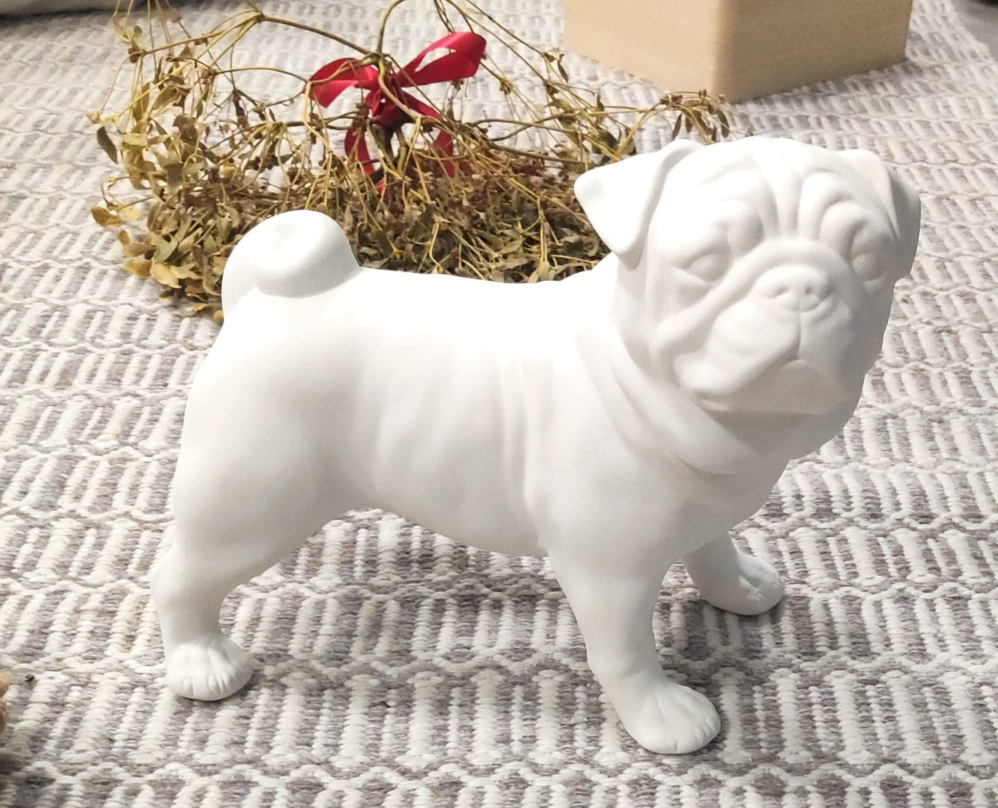 Pug Biscuit dog from the Verus Ceramiche collection, made in Italy, 30 cm