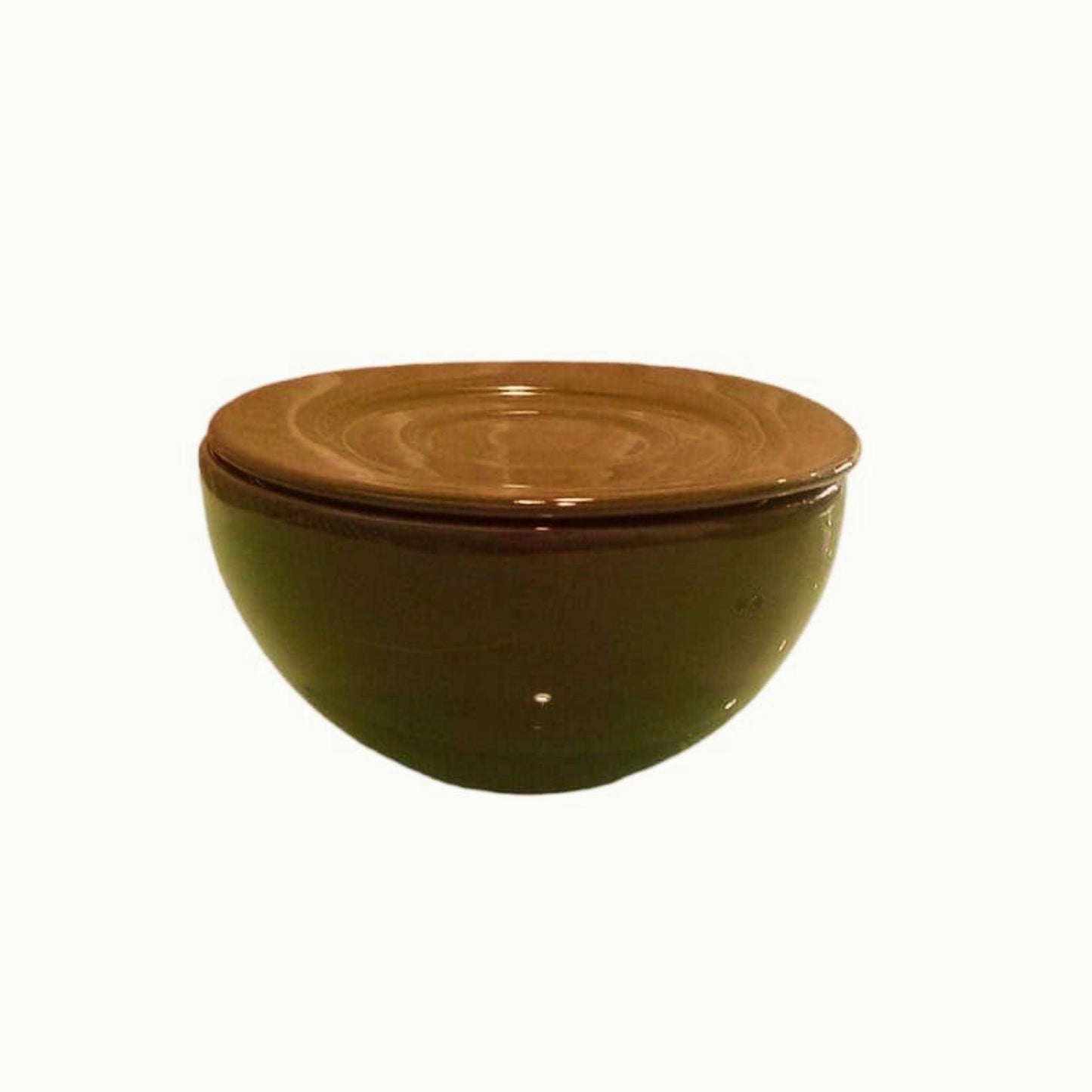 Set Nido in ceramica smaltata verde bosco chiuso, design compatto ed elegante