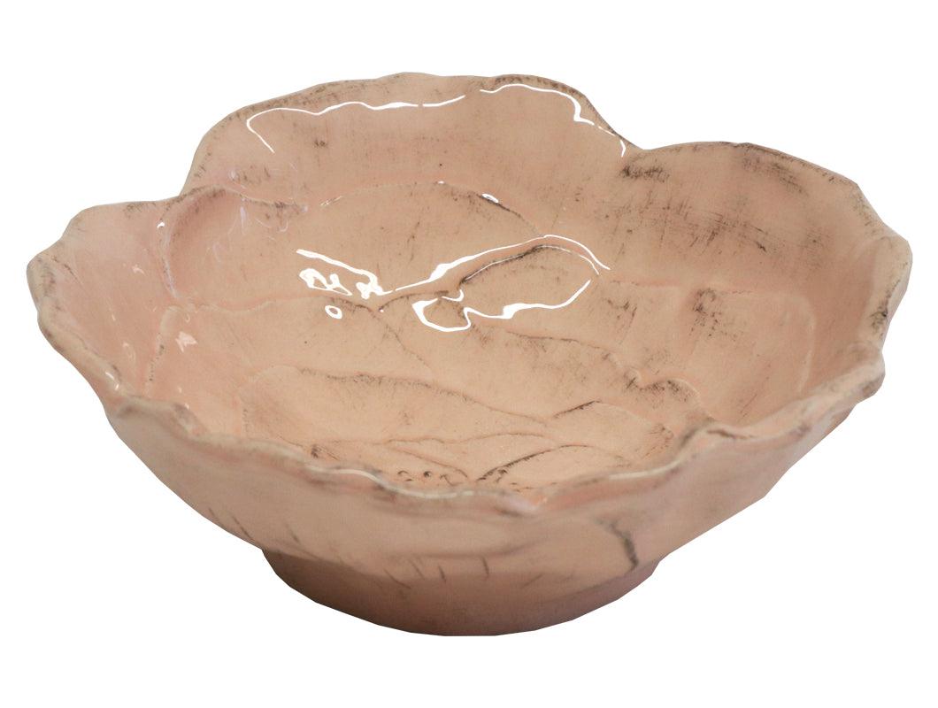 Coppetta ceramica rosa linea romantica Virginia Casa, fatta a mano in Italia