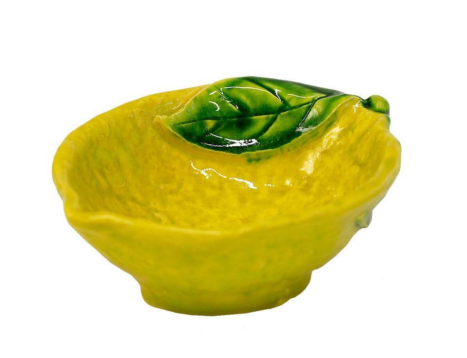 Coppetta limone in ceramica Ø16 cm, Linea Agrumi Virginia Casa, artigianato italiano.