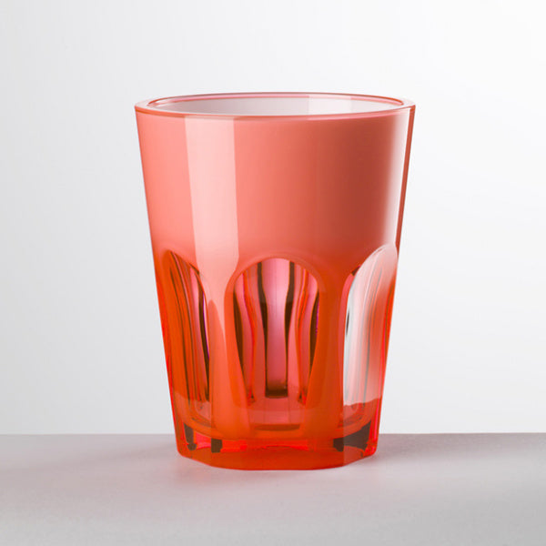 Bicchiere Double Face in acrilico fucsia con interno bianco Mario Luca Giusti