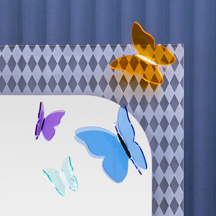 Funny Butterflies - Lot de 3 décorations papillons en cristal acrylique