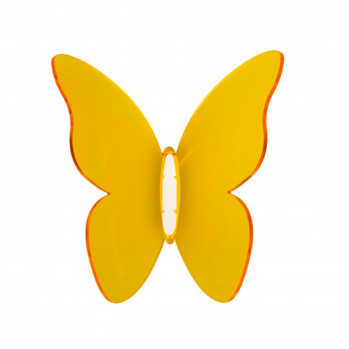 Farfalla decorativa arancio del set Funny Butterflies Vesta design elegante in acrilico per arredi di casa e barca