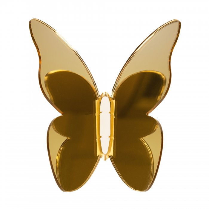 Farfalla decorativa oro specchio del set Funny Butterflies Vesta design elegante in acrilico per arredi di casa e barca