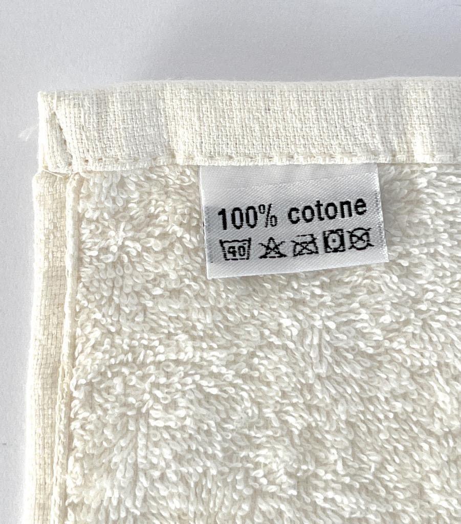 Etichetta lavette 100% cotone con simboli di lavaggio – Prodotto Made in Italy