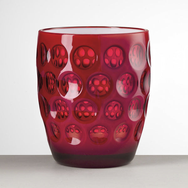 tumbler Lente basso rosso interno bianco Mario Luca Giusti in acrilico, design elegante e infrangibile, perfetto per tavole estive di charme