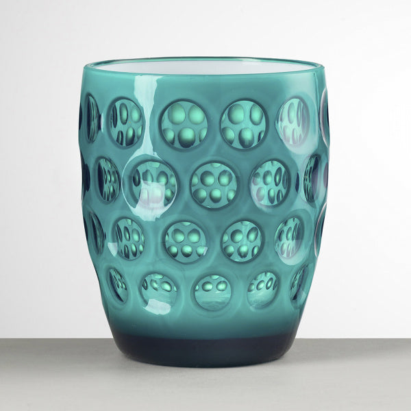 tumbler Lente basso turchese interno bianco Mario Luca Giusti in acrilico, design elegante e infrangibile, perfetto per tavole estive di charme