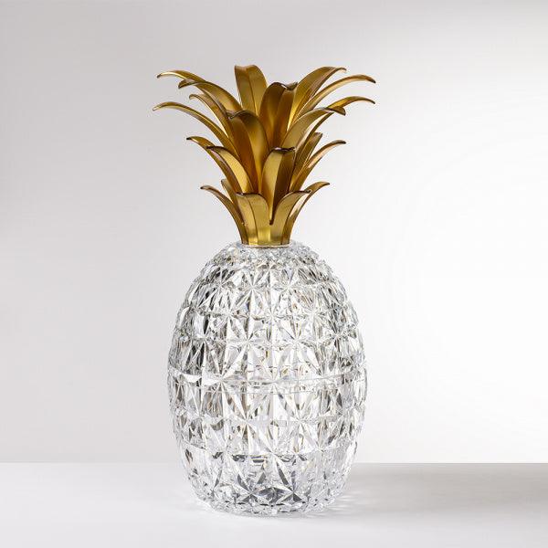 Melissa Mario Luca Giusti porta posate ananas in acrilico trasparente con corona oro, design iconico decorativo e multifunzionale