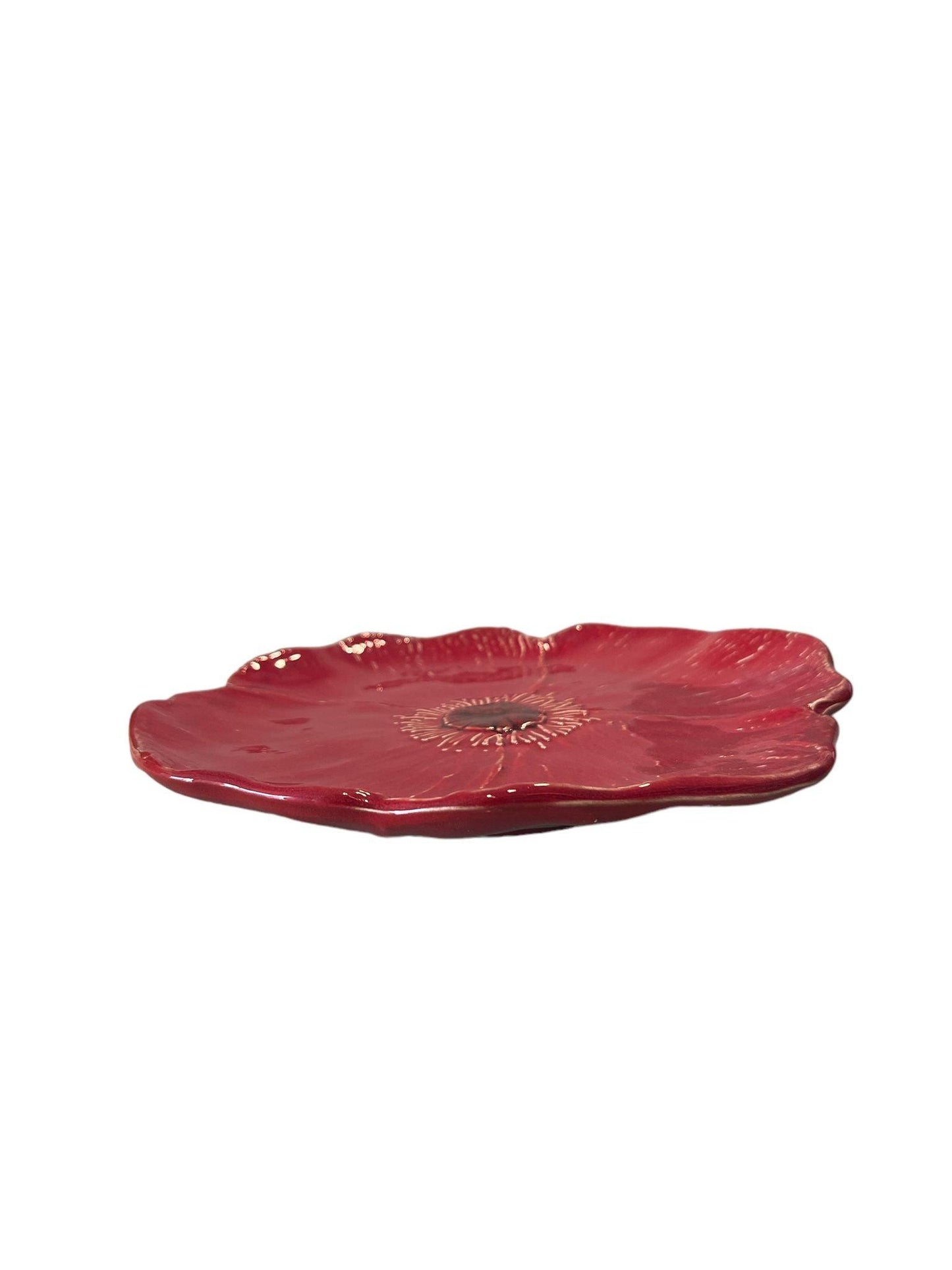 Piatto papavero rosso in ceramica Virginia Casa