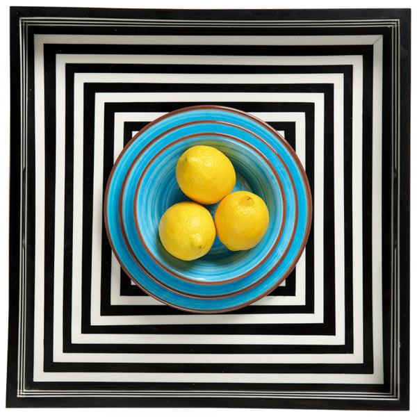 Melamine plate model SAINT TROPEZ Mario Luca Giusti collection, Color: TURQUOISE
