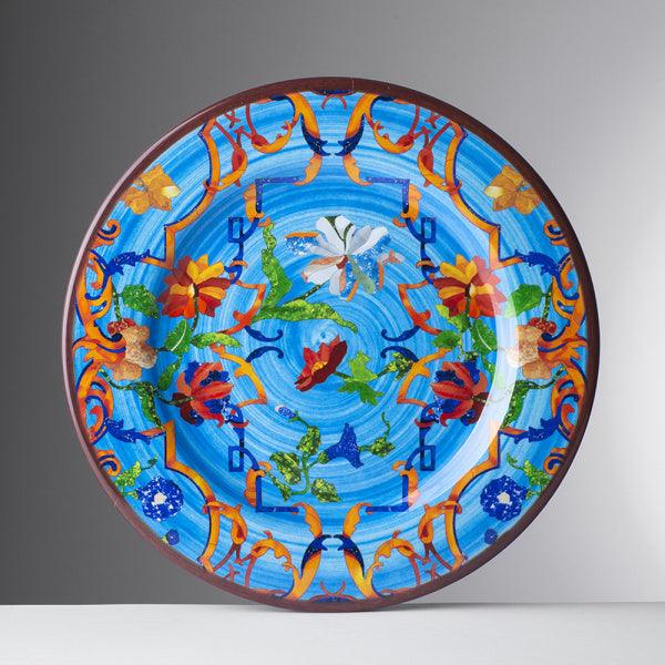 Turquoise Pancale Plate in Melamine - Marioluca Giusti Collection