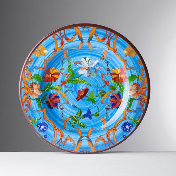 Turquoise Pancale Plate in Melamine - Marioluca Giusti Collection