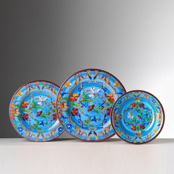 Turquoise Pancale Plate in Melamine - Marioluca Giusti Collection