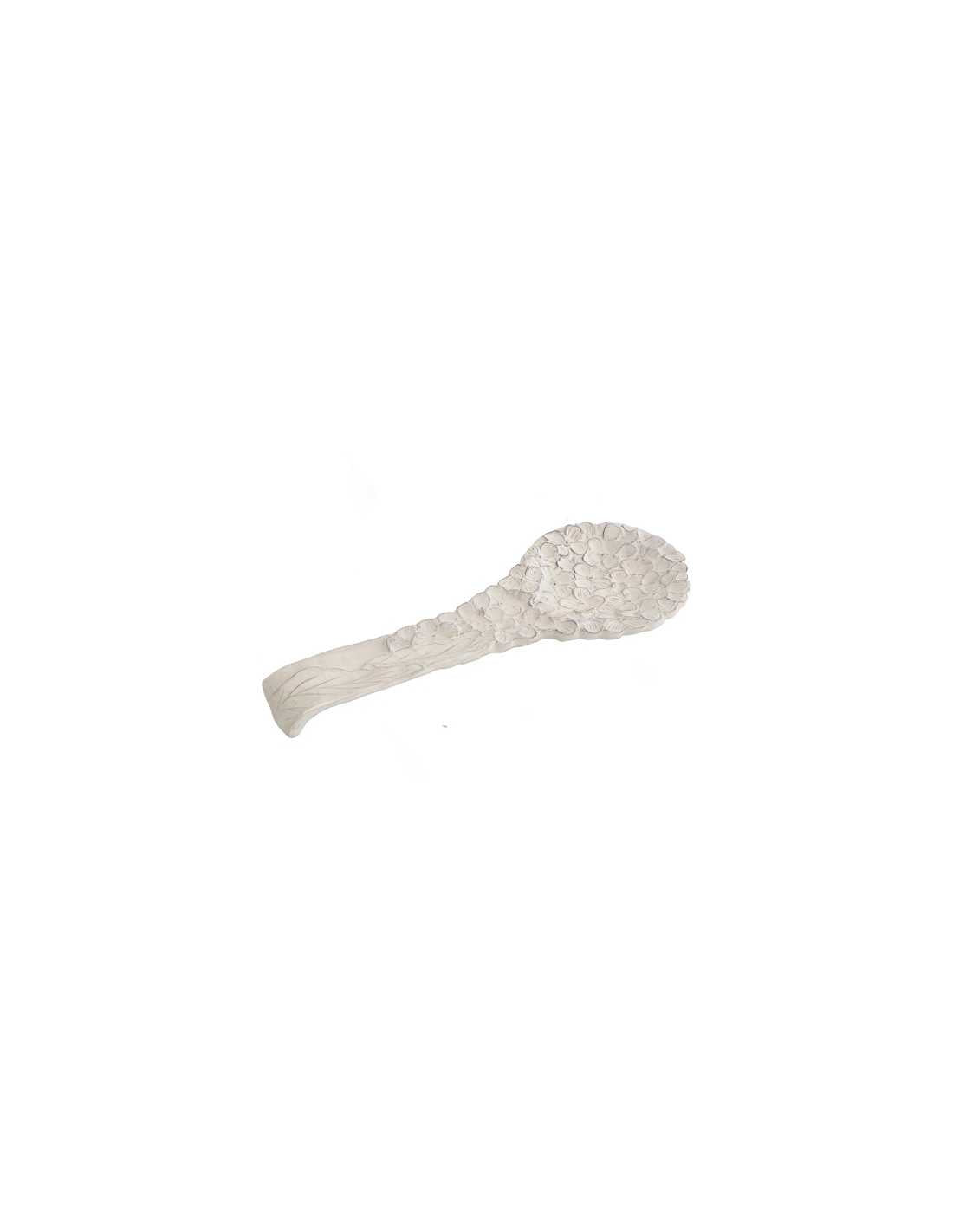 Poggia mestolo ortensia bianco Virginia Casa, linea Romantica 29 cm fatto a mano