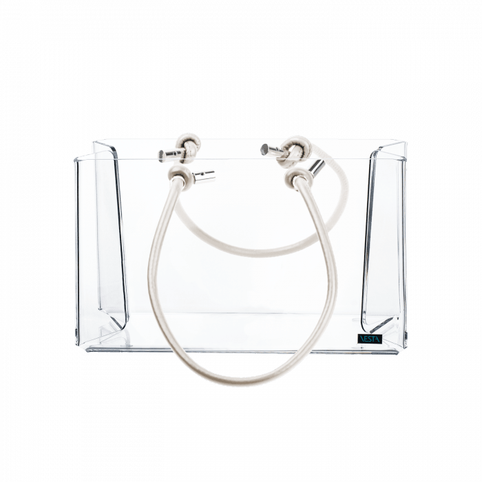 Charlotte Small Shopper Support de rangement (moderne transparent) en cristal acrylique, Vesta