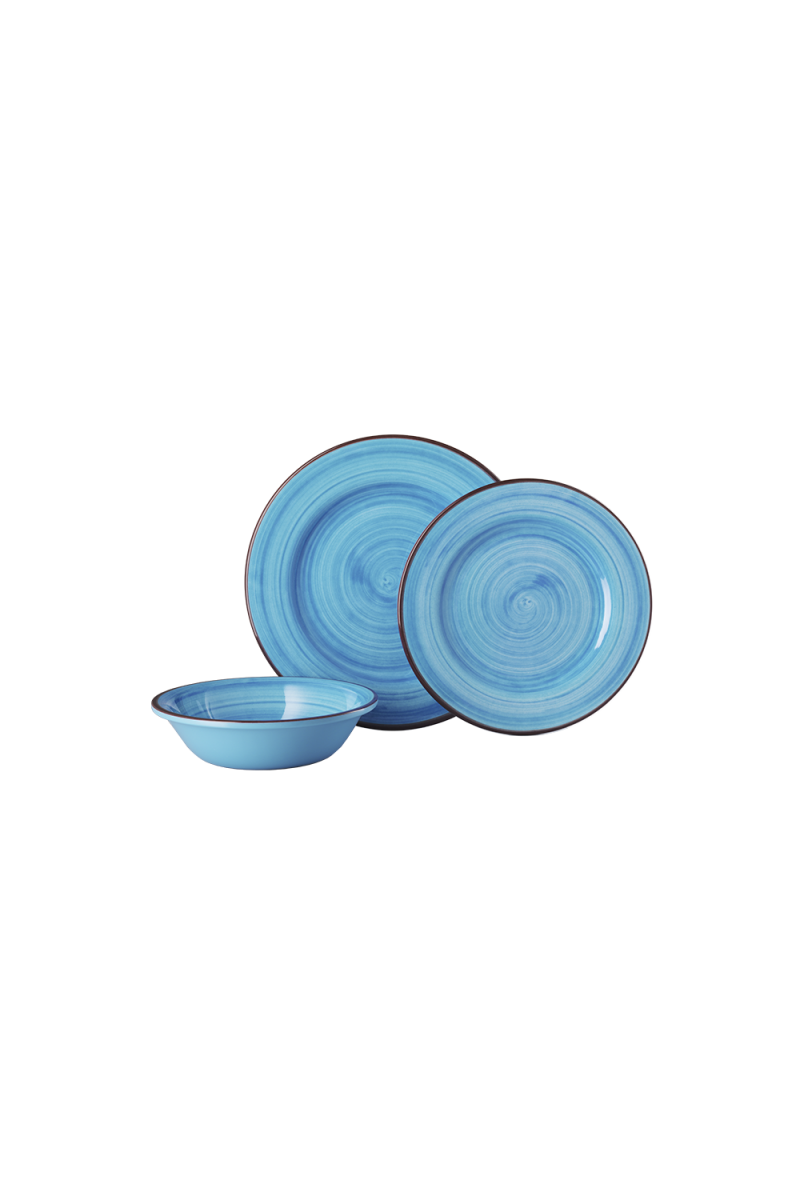 Set 3 piatti Saint Tropez turchesi in melamina Mario Luca Giusti