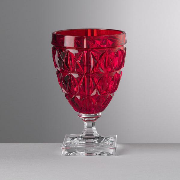 Calice da vino Stella rosso in acrilico effetto cristallo Mario Luca Giusti, elegante e resistente