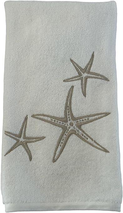 Asciugamano ospite con ricamo stelle marine su fondo bianco – Linea Stelle Marine Made in Italy