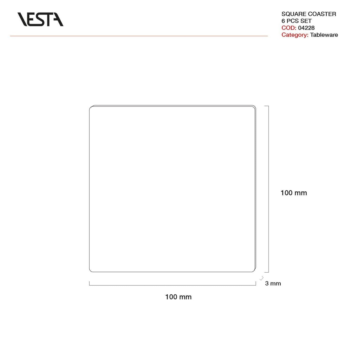 Vesta Acrylic Coasters – Set of 6 in Two Artistic Designs