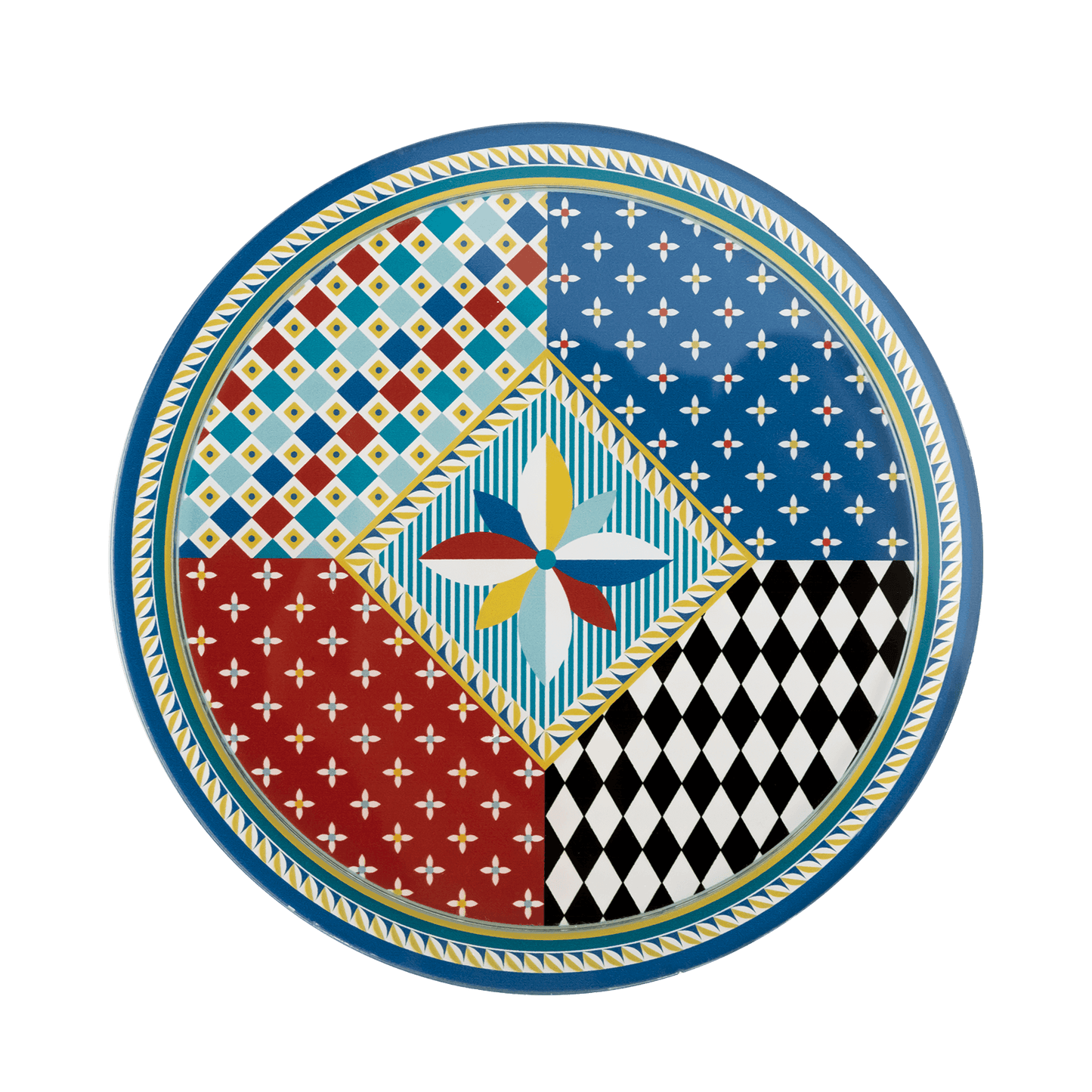Sottobottiglia Vesta modello Foulard in acrilico con motivi patchwork colorati ispirati ai foulard vintage
