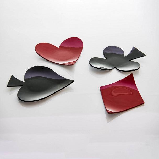 Vuota tasche Vesta cristallo acrilico , ispirati alle carte da gioco: cuori, quadri. picche e fiori