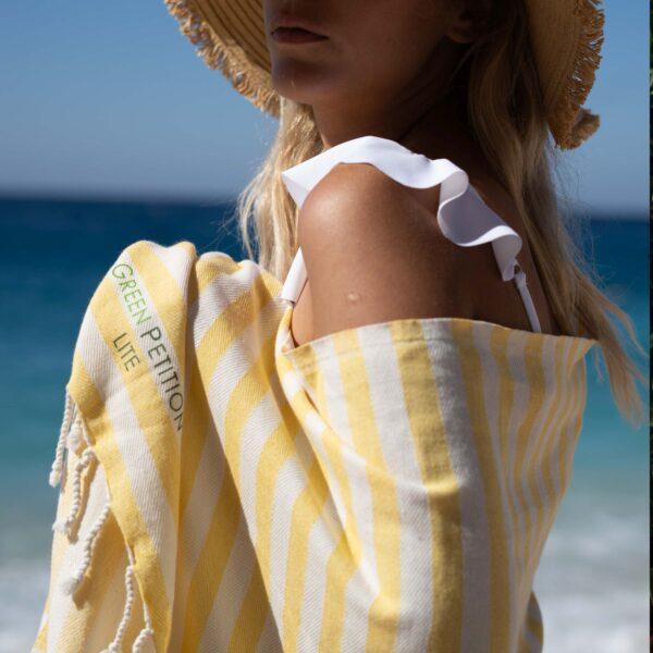 Green Petition Recycled Cotton Beach Towel – Lightweight, Sustainable, Versatile