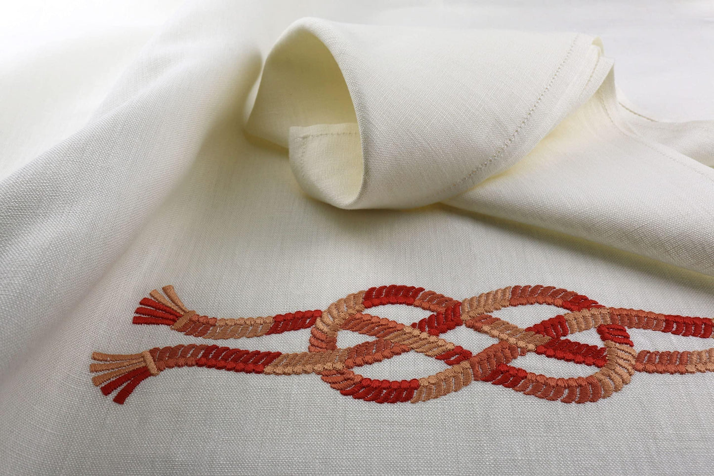 Rectangular tablecloth with 12 napkins, Pure Linen, handmade product made in Italy