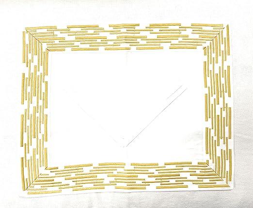 Placemat with matching napkin in LINEN Chopsticks White / Yellow,