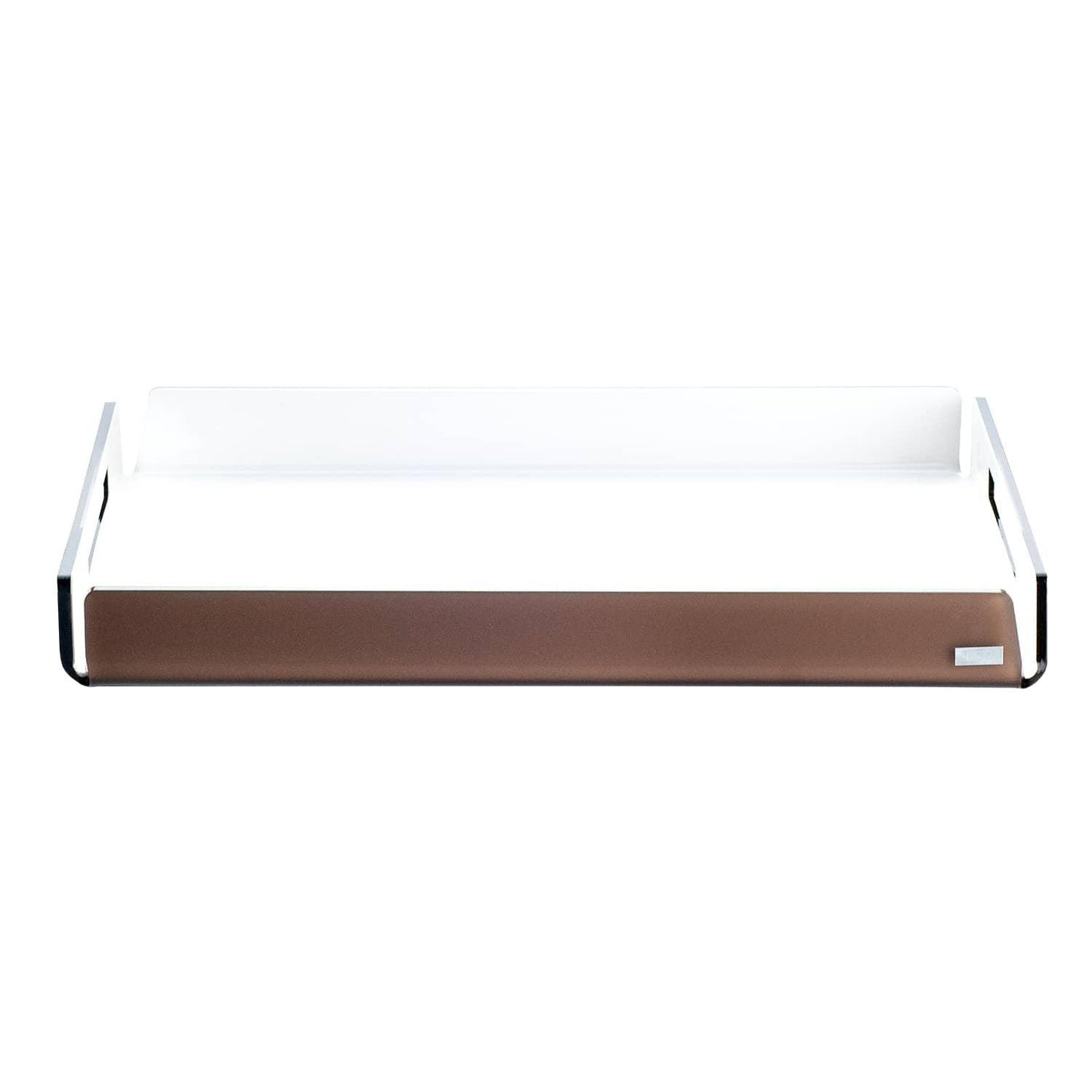 Vassoio piccolo Vesta Like Water marrone con interno bianco, design contemporaneo