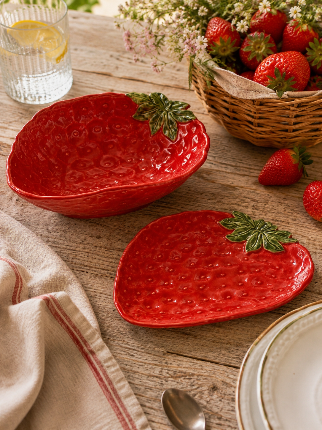 Piatto Fragola in ceramica: artigianalità e colore sulla tua tavola