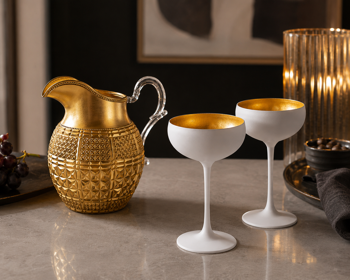 Stolzle Champagne Glass: Golden Elegance for Exclusive Toasts