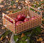 Cassetta portaoggetti Vesta in cristallo acrilico con design moderno, adatta a cucina, bagno, barca, giardino, e spazi outdoor eleganti. Disponibile in due colori: arancione e celeste