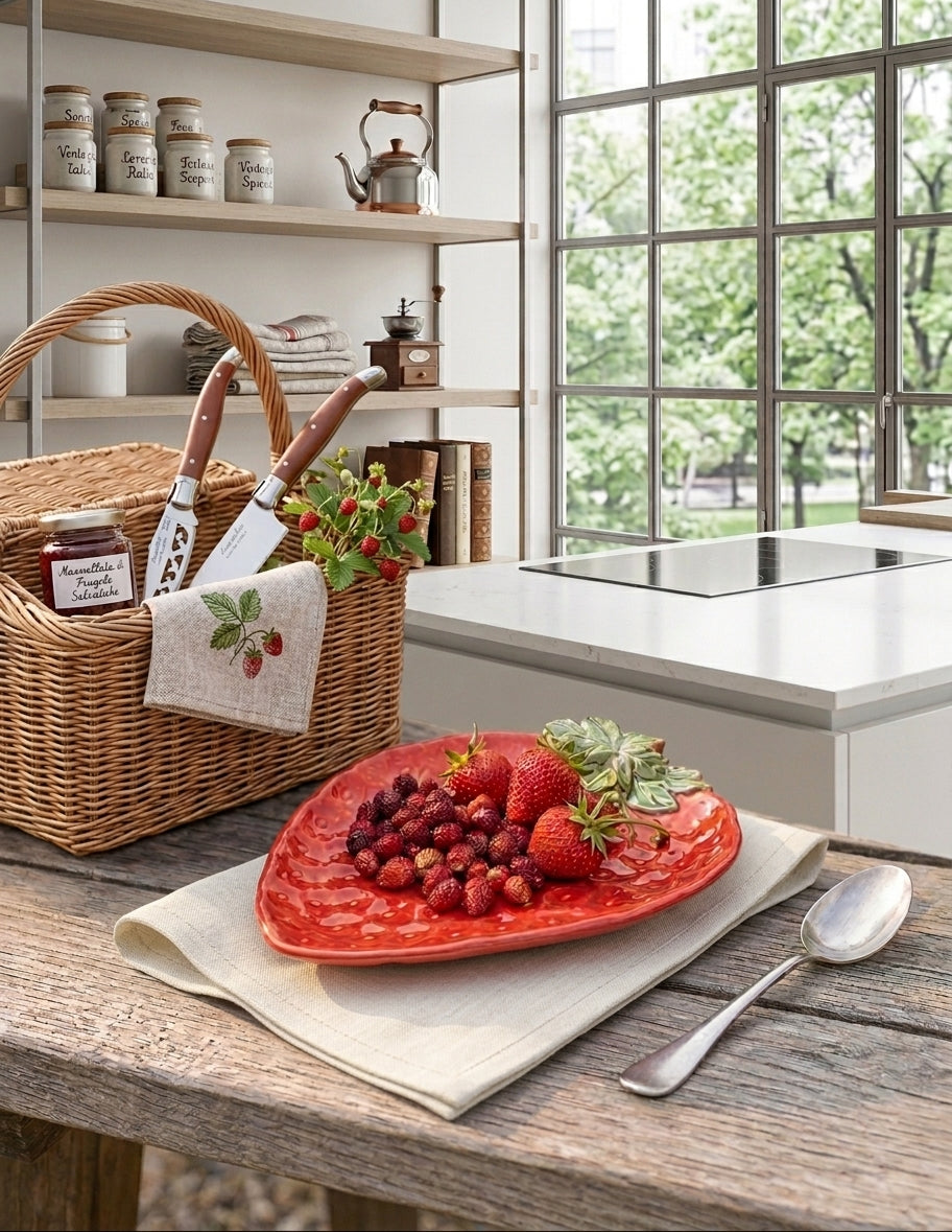 Piatto Fragola in ceramica: artigianalità e colore sulla tua tavola