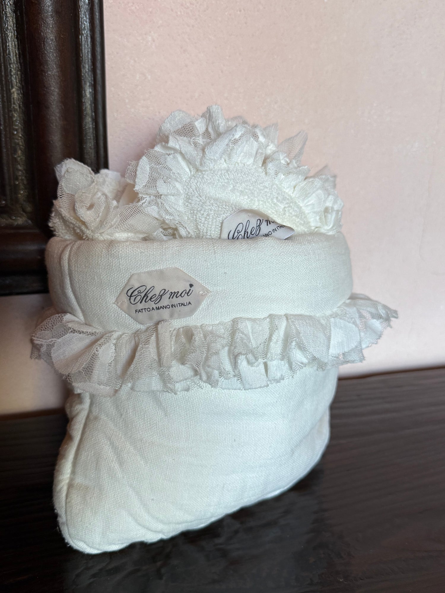 Set Lavette in spugna con sacchetto in lino – Chez Moi