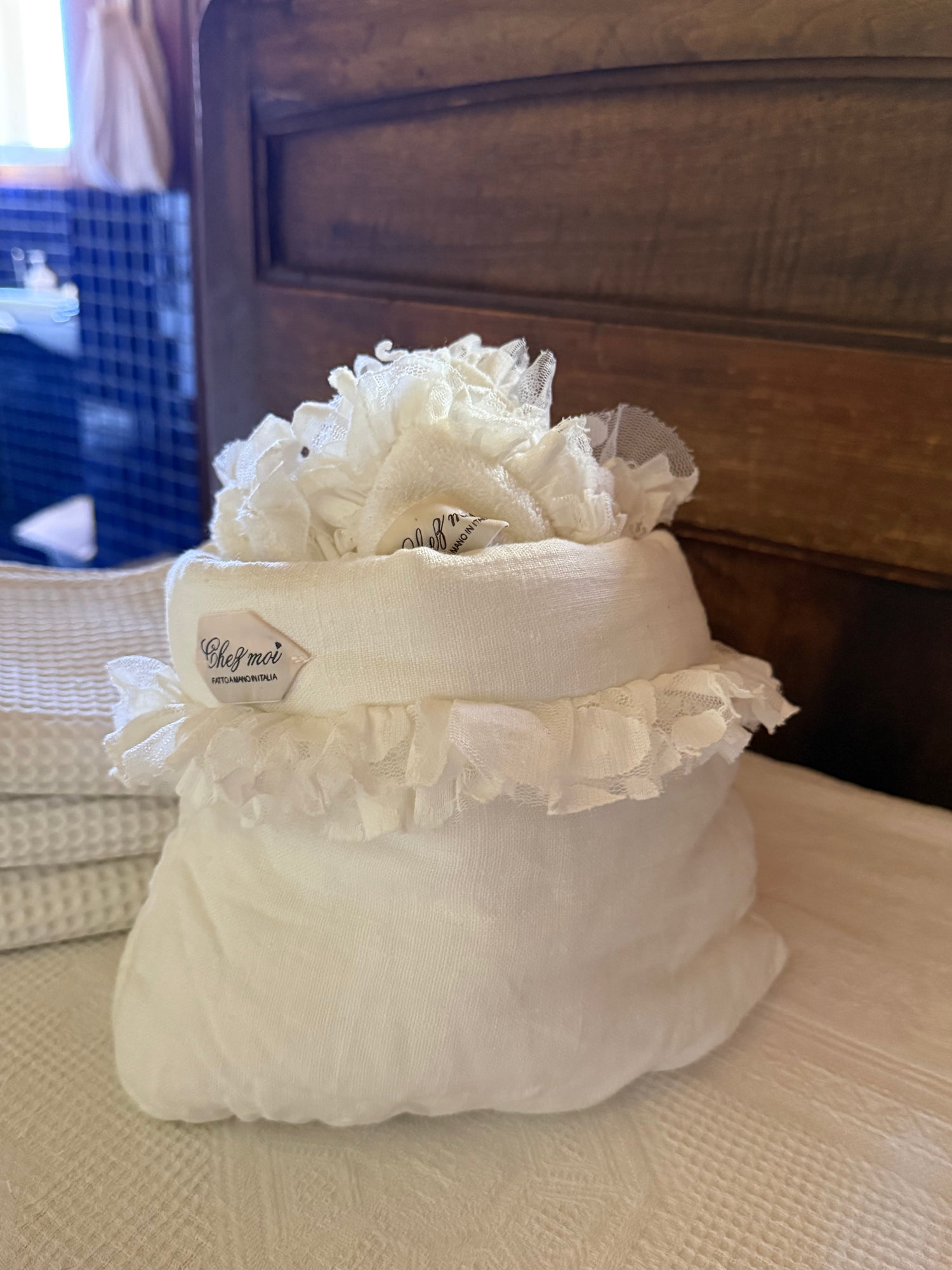 Set Lavette in spugna con sacchetto in lino – Chez Moi