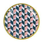 Piatto dessert Modern Vesta in melamina con pattern geometrico moderno, leggero e infrangibile, ideale per dolci e colazioni