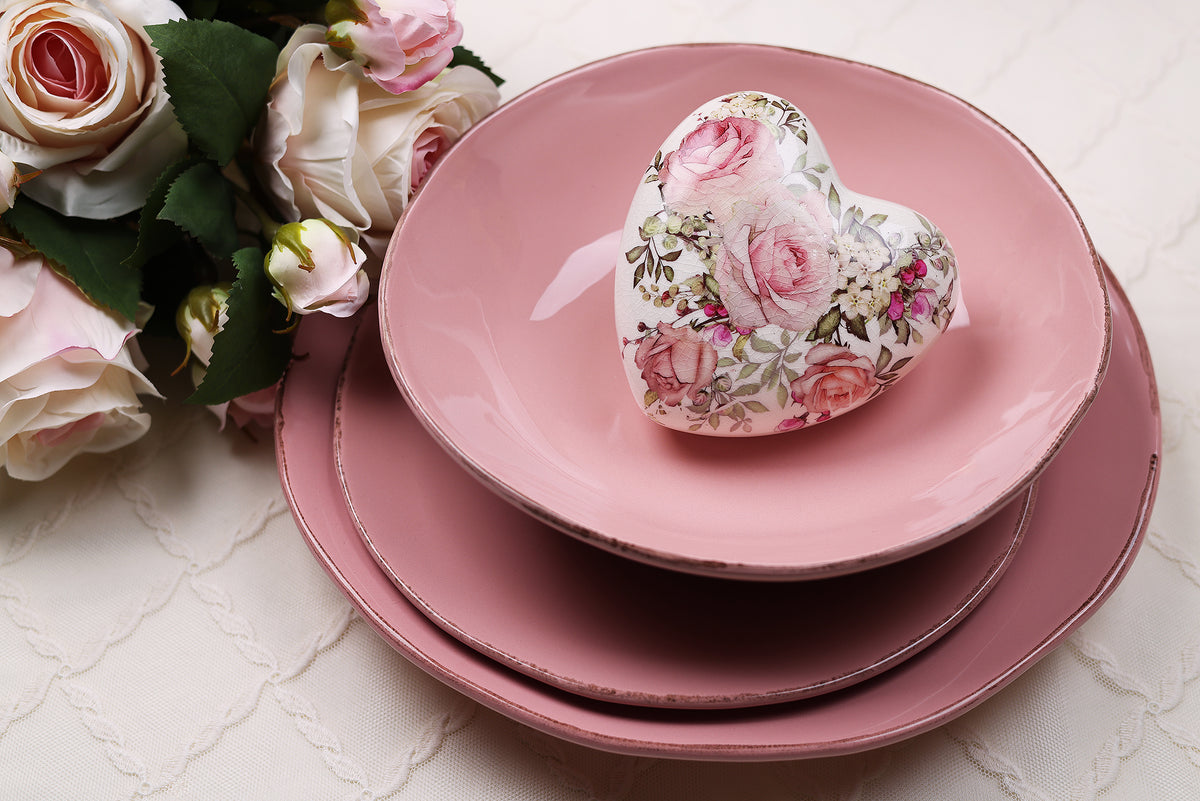 Assiettes en céramique artisanales Arcucci Materia – Rose 