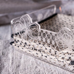 Portatovaglioli Vesta Le Jardin in acrilico infrangibile con motivo floreale ideale per barche, giardini e tavole all'aperto, misure altezza 9,5 cm, larghezza 18,5 cm, profondità 18,5 cm