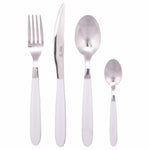 Set posate in acciaio con manico colorato bianco – eleganti e disponibili in varie tonalità