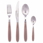 Set posate in acciaio con manico colorato tortora – eleganti e disponibili in varie tonalità