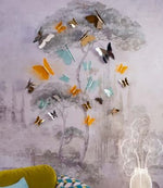 Set Funny Butterlies Vesta da 3 farfalle in cristallo acrilico colorato, misure diverse, decorazioni tridimensionali da parete o regalo elegante