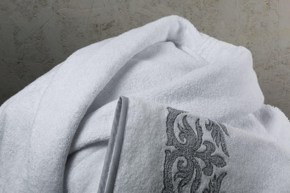 Peignoir femme en coton éponge, ligne Yatch Luxury Broderie, taille M
