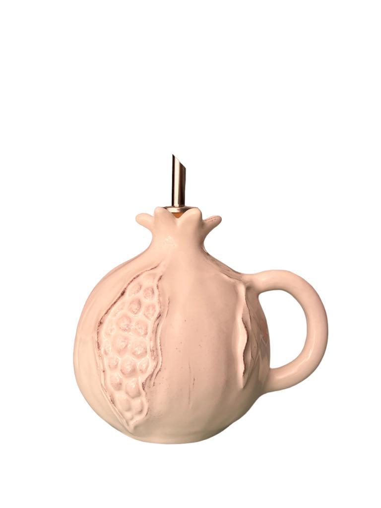 Ampolla olio in ceramica bianca a forma di melograno Virginia Casa

